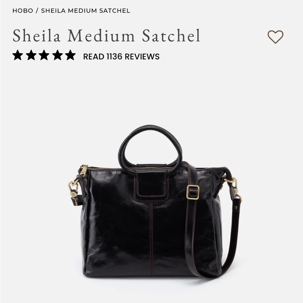 Elegant Black Leather Shoulder Bag by Hobo